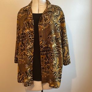 Black and gold long sleeve blouse size size 1X